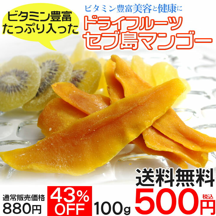 【送料無料】ドライフルーツセブ島マンゴー100g　500円