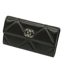 【中古】シャネル ナインティーン ロングフラップウォレット レディース財布 二つ折り 長財布 AP0955 3177**** レザー 黒 ブラック 財布 ブランド財布 22-3392-O