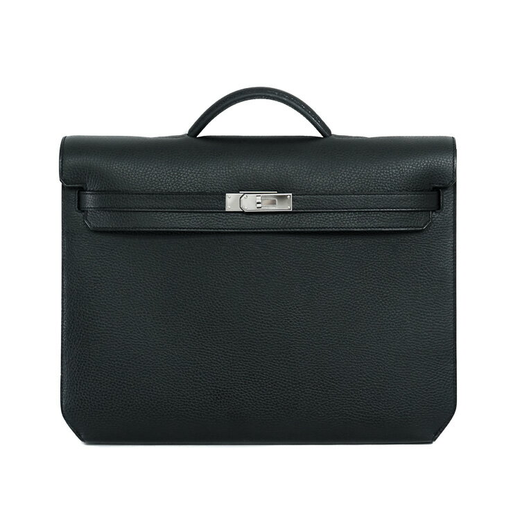 【美品】HERMES ケリーデペッシュ 36 ブリーフケース ビジネスバッグ ヴァッシュトレッキング ブラック シルバー金具 B刻 ブランドバッグ 5382373JC5【中古】