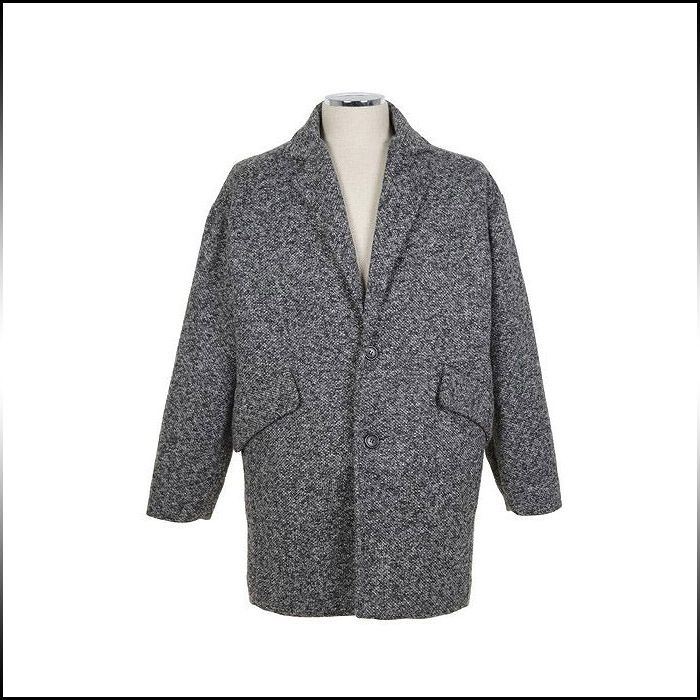 サイズ・カラー選べる 3点セット コート メンズ 長袖 ジャケット テーラード シングル ツイード調 チェスターコート モノトーン ゆったりライン キレイめ カジュアル 【RCP】