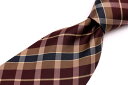 ザタイ THE TIE チェック柄 ブラウン 茶 シルク 日本製 ブランド ネクタイ 送料無料 【中古】【良品】