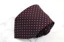 バレンシアガ BALENCIAGA シルク ドット柄 レッド シルク ブランド ネクタイ 送料無料 【中古】【良品】