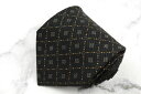 ジバンシイ GIVENCHY チェック 伊製 シルク ロゴグラム柄 ブラック シルク ブランド ネクタイ 送料無料 【中古】【良品】