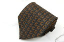 グッチ GUCCI G柄 Gマーク クレスト紋章 シルク イタリア製 ロゴグラム柄 ブラウン シルク ブランド ネクタイ 送料無料 【中古】【良品】