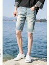 デニム メンズ ボトムス パンツ ジーンズ ジーパン ハーフパンツ ハーパン ダメージ加工 シンプル カジュアル メンズファッション Gパン