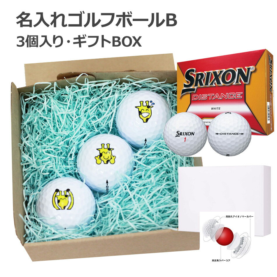 名入れゴルフボールB・3個入り・ギフトBOX【名入れ無料】【データ入稿対応】 [d]の画像