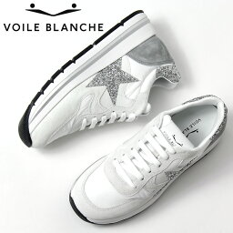 【正規品】VOILE BLANCHE スニーカー <strong>ボイルブランシェ</strong> MARAN STAR マラン スター 厚底 ローカット レザー スウェード グリッター シューズ 靴 レディース ホワイト 白 メタリック ★