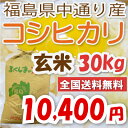 福島県中通り産コシヒカリ【一等米】-玄米30kg農協JAふくしま未来 伊達地区本部より産地直送【送料無料】10P08Feb15