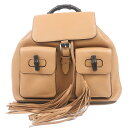 GUCCI グッチ バンブー レザー バックパック リュックサック ライトブラウン 370833 レディース ブランド バッグ 鞄【中古】【未使用品】【送料無料】