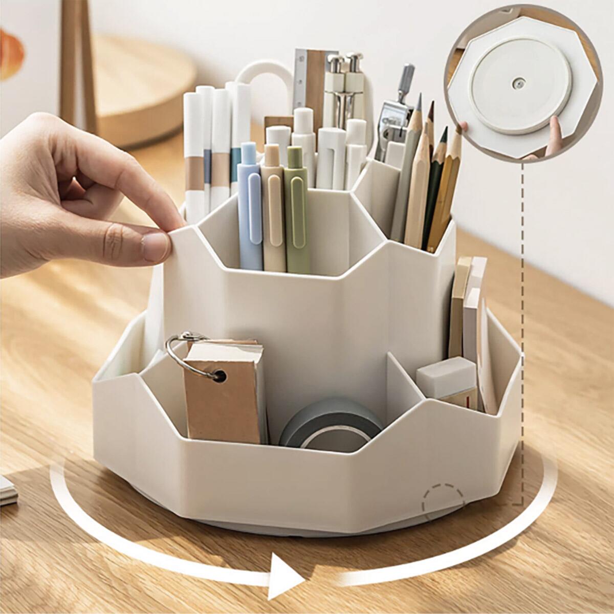 ペンスタンド ペン立て ペンホルダー ペン入れ デスク収納 360度 回転 ペン立て 卓上 収納 かわいい　オフィス 大容量 デスクオーガナイザー デスク 文房具 pen holder