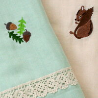 【大判5点セット】二重ガーゼ素材お昼寝ふとんセット森のなかまたち【リスとドングリ】【1266-11】【お昼寝布団】