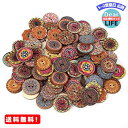 MR:装飾ボタン工芸用 ?1インチ2穴の100個のビンテージ木製ボタン DIYの縫製工芸用装飾、混合パターン（20 mm）
