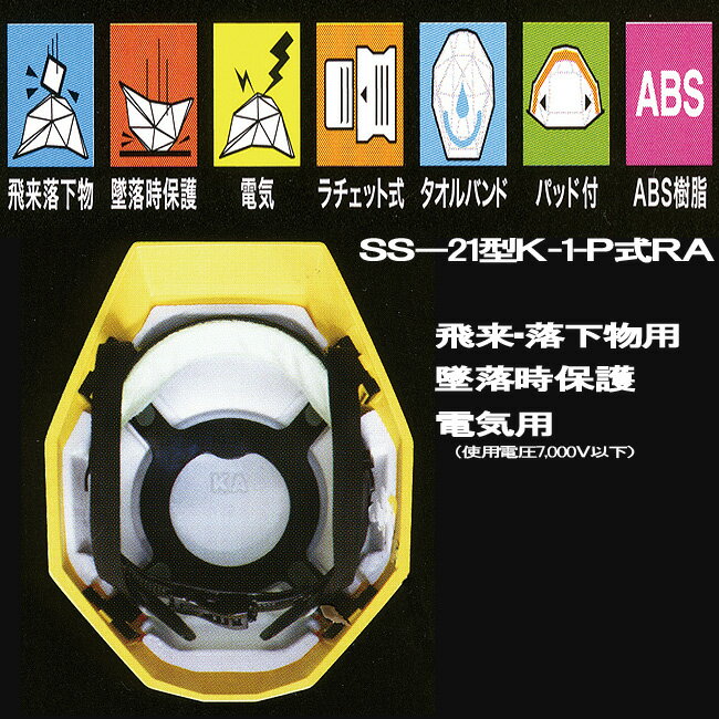 ヘルメット（ライナー入り）SS-21型K-1-P式RA（スチロール入税抜き￥2,100）SS-21型K-1式RA【衝撃的！！カクばったヘルメット】