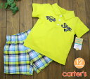 Carter's　カーターズ 　2点セットポロシャツRock Starグリーン＆チェックパンツ