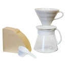 【代引き・同梱不可】HARIO(ハリオ) V60 CERAMIC DRIPPER 02 SET 有田焼 セラミックドリッパーセット XVDD-3012Wシンプル ハンドドリッパーセット 珈琲