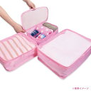 【代引き・同梱不可】旅の仕分けポーチ 3点セット ピンク FIN-651PK収納 荷造り 整理