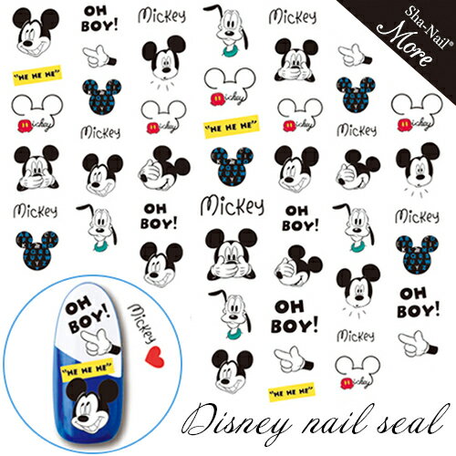ディズニーネイルシール [ミッキー] ジェルに埋め込みやすい極薄シール 写ネイル more DS030 ジェルネイル DISNEY