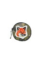 VELVET FOX HEAD PATCH COIN PURSE -KHAKI PRINT (FU05323WM0010/KUZ30500) Maison Kitsune -Women-(メゾンキツネ)