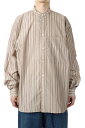 TECH BAND COLLAR SHIRTS L/S STRIPE - BEIGE (BE-92022W) DAIWA PIER39(ダイワ ピア39)