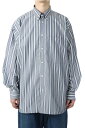 TECH BUTTON DOWN SHIRTS L/S STRIPE - NAVY (BE-89022W) DAIWA PIER39(ダイワ ピア39)