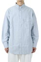 Cotton Polyester Stripe OX B.D. Shirt - Sax (NT3253N) The North Face Purple Label - Men -(ザ・ノースフェイス パープルレーベル)