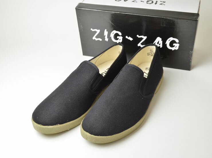 【ZIG-ZAG SHOES】SLIP-ON7206 BLACKキャンバススリッポン