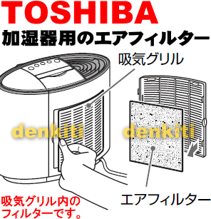 汚れが落ちない？東芝加湿機（加湿器）KA-F60DX、KA-E55DX、KA-D55X用のエアフィルター（フラボノイドフィルター）★1枚【TOSHIBA 46442597】