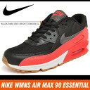 ナイキ スニーカー レディース ウィメンズ エア マックス 90 エッセンシャル ブラック/ダーク グレー/レッド NIKE WMNS AIR MAX 90 ESSENTIAL BLACK/DARK GREY/BRIGHT CRIMSON 616730-025