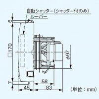パナソニックパイプファン排気ターボファン壁・天井取付電気式高気密シャッター付角形ルーバー自動運転形人感センサー適用パイプ径:φ100mmコード、プラグ付FY-08PTR8