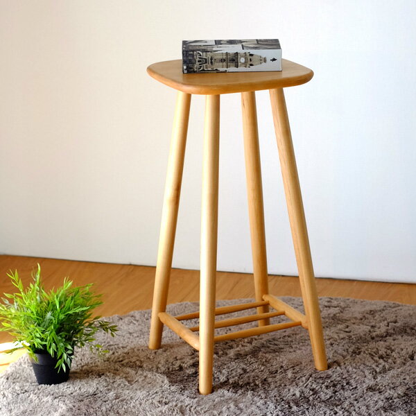ハイスツール スツール チェア 北欧 木製 アルダー 椅子 背もたれなし キッチン シンプル 天然木...:denzo:10002279