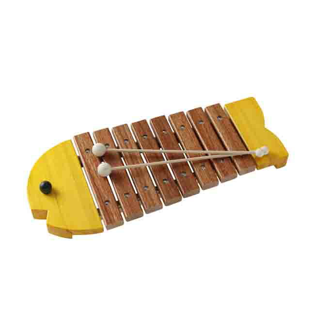 【お魚のシロフォン（黄色）】【送料無料（一部地域を除く）】はじめての楽器は、本当の音色を聞かせたい！ 　