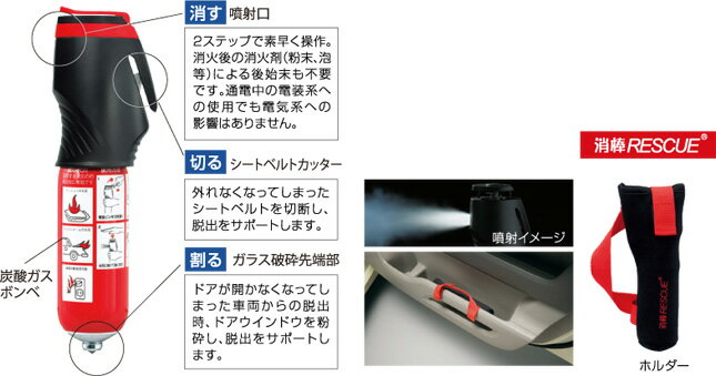 HONDA ホンダ STEPWGN ステップワゴン ホンダ純正 消棒RESCUE （ 簡易消火具 / ホルダー付 ）【対応年式2009.10〜2011.07】【rakutenshop De'sir de vivre】