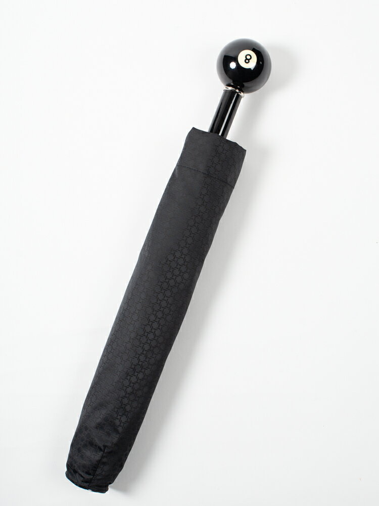 【Pasotti】パソッティ BLACK SPUARE PATTERN FOLDING UMBRELLA WITH 8-BALL ビリヤード8ボール 折りたたみ傘 メンズ お洒落 雨傘 プレゼント ギフトメンズおしゃれ イタリア製
