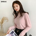 【只今10%OFF】パフラウンドネックTシャツ・全4色・t60617 レディース【tops】【トップス Tシャツ パフスリーブ パフ 袖コンシャス 単色 無地 ガーリー 大人 カジュアル ベーシック ギャザー かわいい 秋 冬】【ハイホリHIHOLLI】【Tセール】