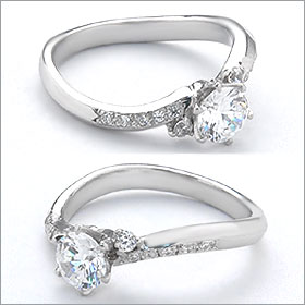 婚約指輪 エンゲージリング! 卸直営!ダイヤモンド 0.283ct Dカラー FL EXCELLENT H&C 3EX プラチナ(Pt900)鑑定書付き ラウンドブリリアント メレ 立て爪