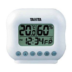 TANITA（タニタ）時計付デジタル温湿度計 TT-532-WH（ホワイト）