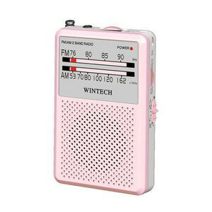 WINTECH 通勤・通学時に最適 AM/FMポケットラジオ MR-200 (P)ピンク