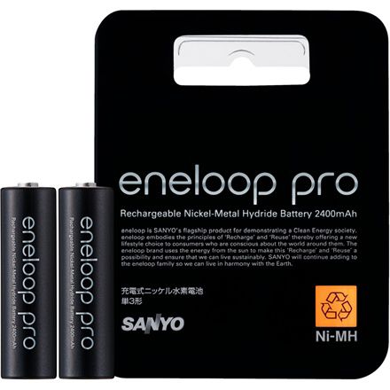 【超特価！！まとめ買いがお得！！】SANYO（サンヨー）エネループプロ(eneloop pro)充電式ニッケル水素電池(単3形2個パック)HR-3UWX-2BP