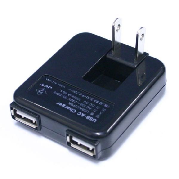JTT（日本トラストテクノロジー）USB-ACチャージャー 2P BLACK USBAC2PBK