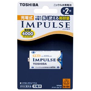 TOSHIBA 充電式IMPULSE ニッケル水素電池単2形 TNH-2A