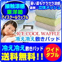 東洋紡 アイスクールワッフル 敷きパッド 送料無料ワイドダブル 150×205cm東洋紡 接触冷感 敷きパットベッドパッド べットパット 敷きパッドひんやり クール 冷感 冷却 寝具【★★】
