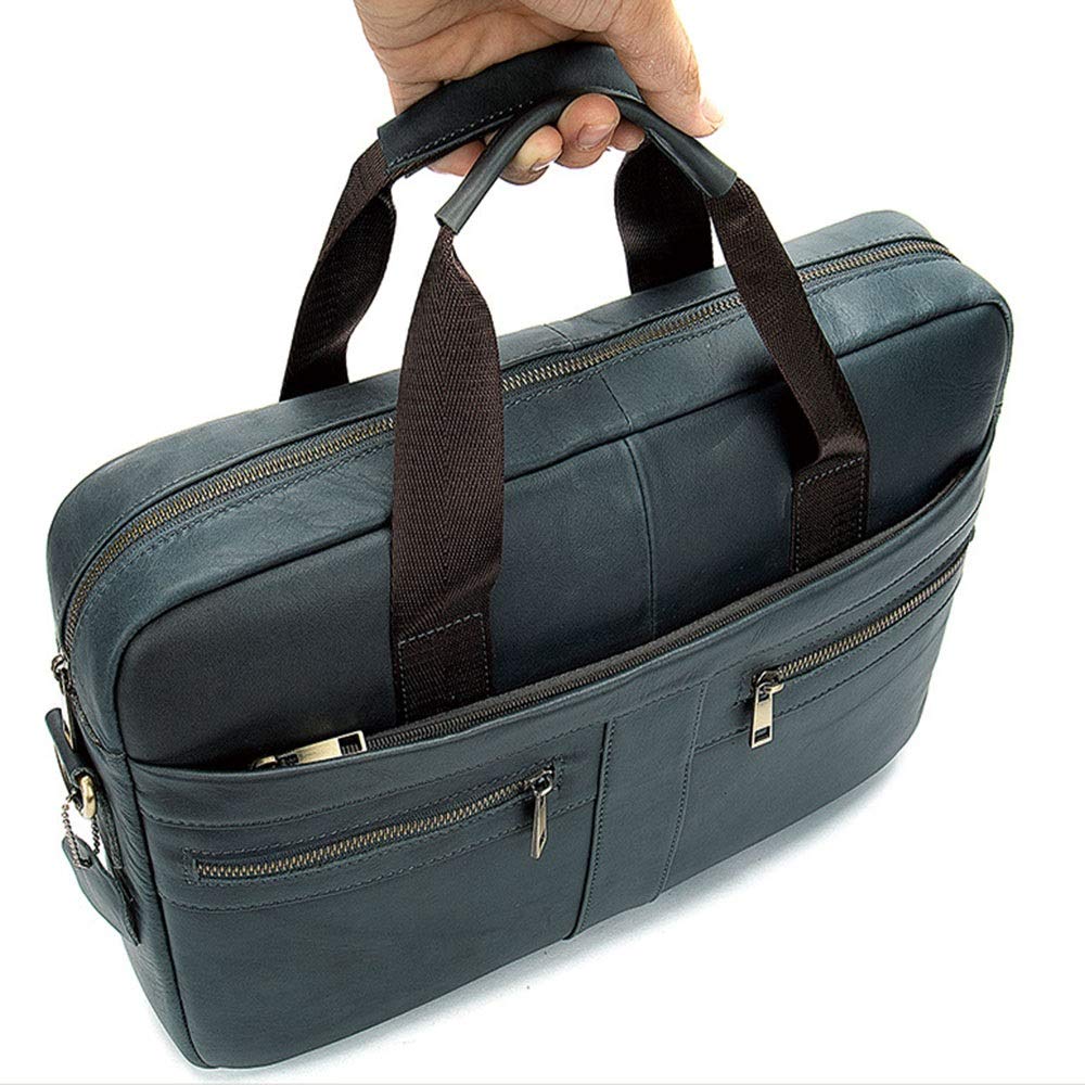 ビジネスバッグ メンズ 大容量 ビジネスメンズレザー大容量拡張可能なブリーフケースハンドバッグ 通勤 出張 旅行兼用 (色 ___ グレー, Size ___ 39x7x27cm)