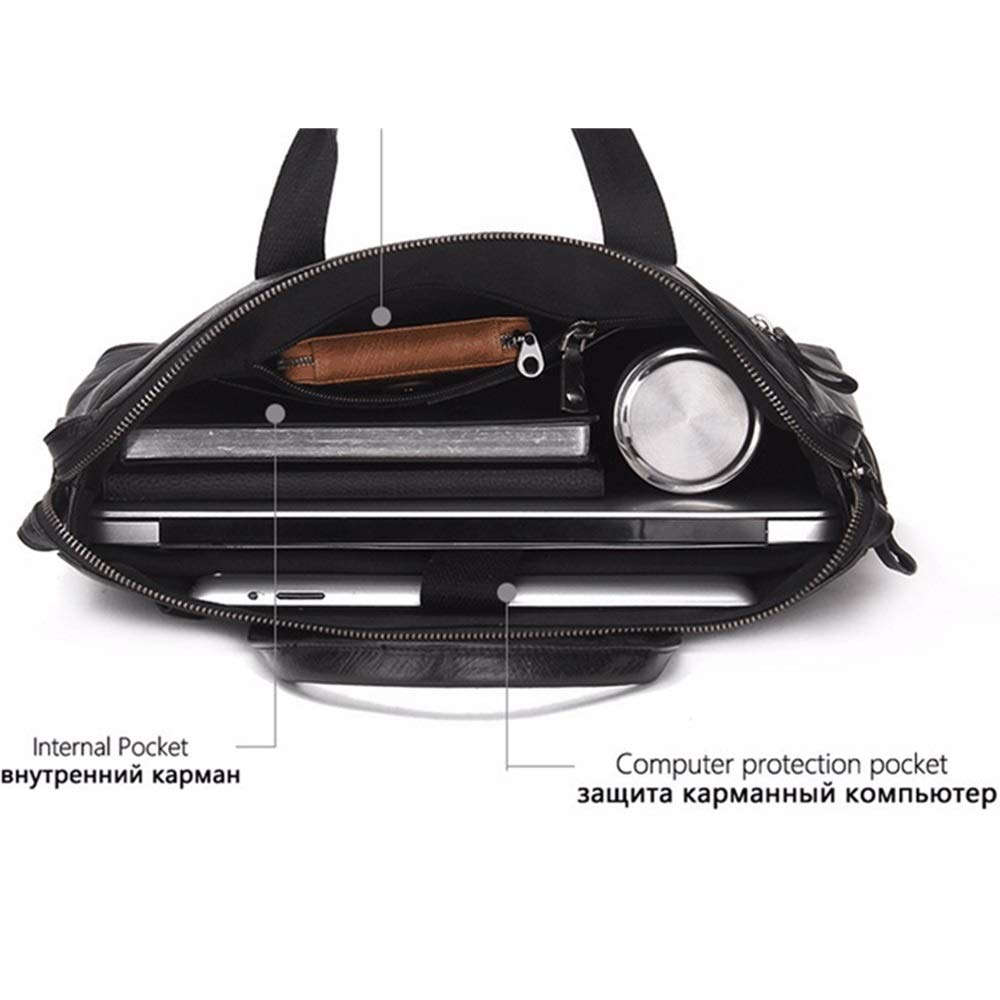 ビジネスバッグ メンズ 大容量 ラップトップブリーフケースビジネスブリーフケース多機能旅行バッグ 通勤 出張 旅行兼用 (色 ___ Black, Size ___ 38*7*28cm)