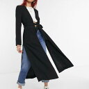 リバーアイランド River Island RIVER ISLAND リバーアイランドロングライン軽量ダスタージャケット(ブラック) アウター レディース 女性 インポートブランド 小さいサイズから大きいサイズまで