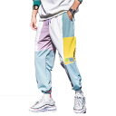 パステル カラフルブロック パッチワーク メンズ ジョガーパンツ スウェットパンツ スエットパンツ ズボン ボトム 大きいサイズあり 20代 30代 40代 50代 お洒落 edm hiphop フェス divacloset メンズファッション ユニセックス ダンス