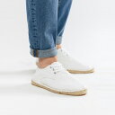 靴 シューズ asos ASOS エイソス メンズ ASOS DESIGN 白 テクスチャ キャンバス エスパドリーユ ひも 締めます 大きいサイズ インポート エクストリームスーパースキニーフィット スウェットパンツ ジーンズ ジーパン 20代 30代 40代 ファッション コーディネート