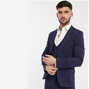 ASOS DESIGN ネイビー ストレッチ スーパー スキニー スーツ ジャケット 20代 30代 40代 ファッション コーディネート小さいサイズから大きいサイズまで オシャレ トレンド インポート トレンド