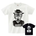 プリントT プリントt フォトt フォトT フォトプリント オオカミプリント Tシャツ ブラック ホワイト 半袖 T-shirts コットンシャツ 黒 男性 40代 30代 ガール プリント tシャツ フォト プリント メンズ 大きいサイズ tシャツ レディース【DIVAオリジナルプリント】