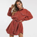 ウエスト ネクタイ付き Missguided デニム シャツドレス ワンピース ドレス 大きいサイズ 30代 20代 他と被らない インポート XS~4L ワンピース キャバ レトロ 上品 diva