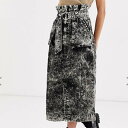 ASOS DESIGN ウォッシュ ミディ スカート(dリングとポケット付き) レディース 女性 20代 30代 40代 インポート ブランド